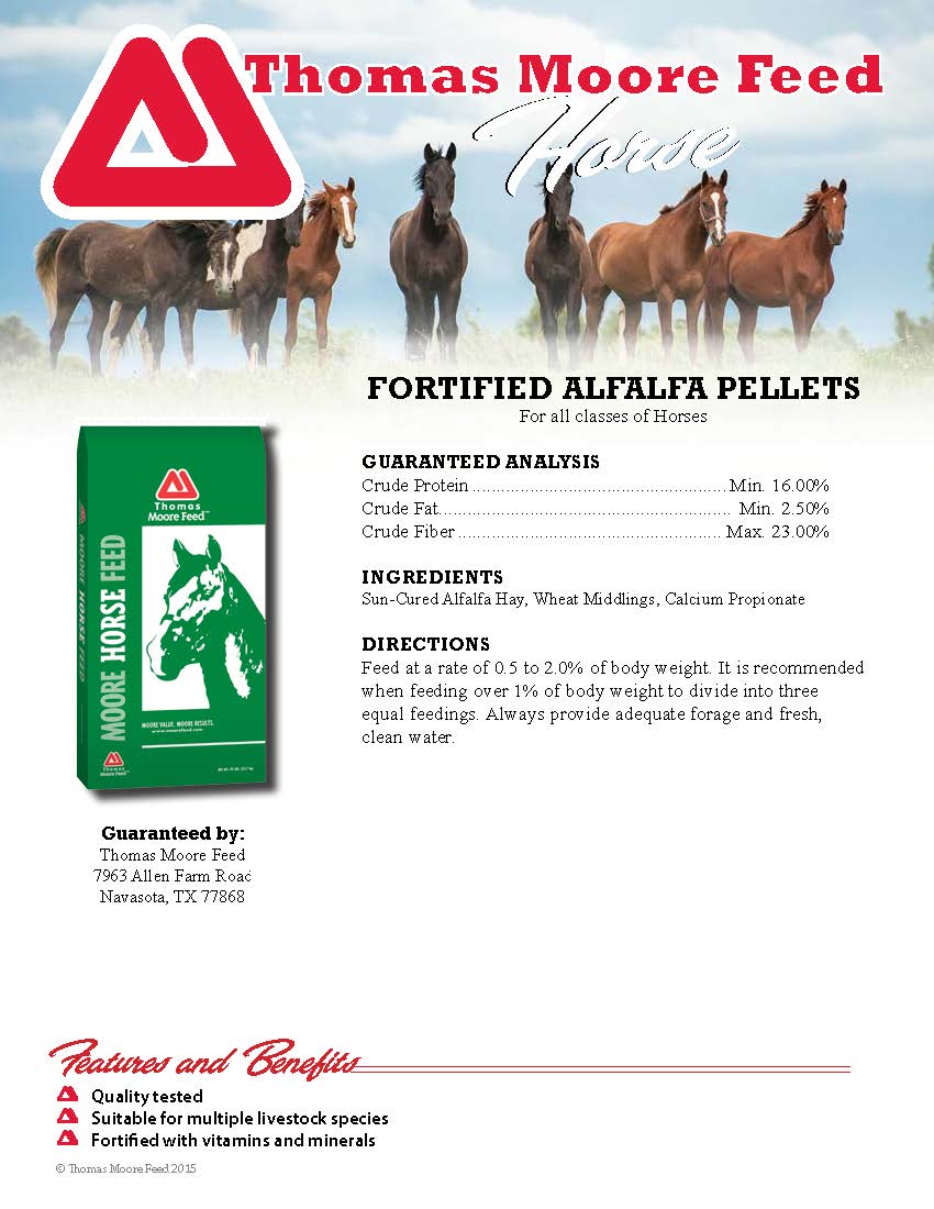FORTIFIED ALFALFA PELLET 50# - THOMAS MOORE FEED