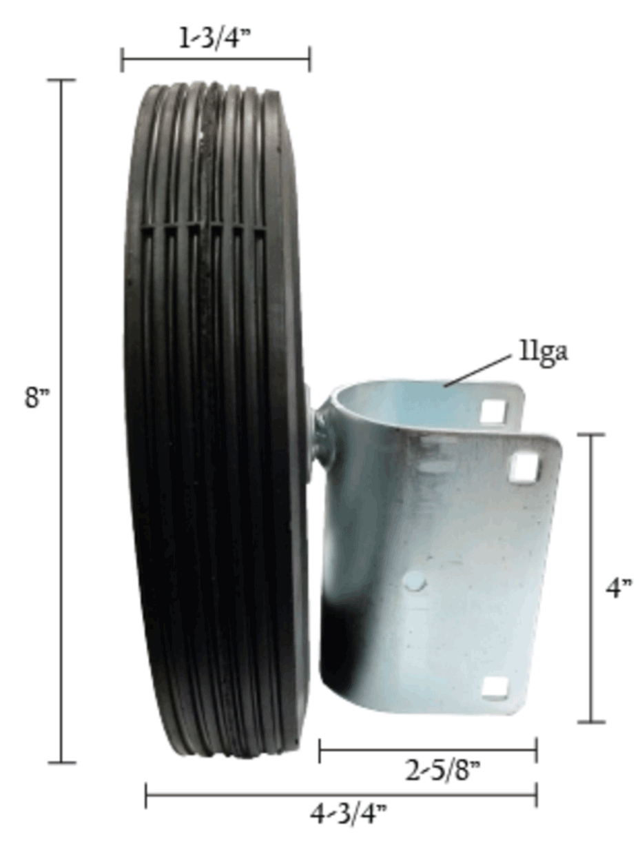 Spring Creek Products 8 in. D Rubber Gate Caster 200 lb 1 pk