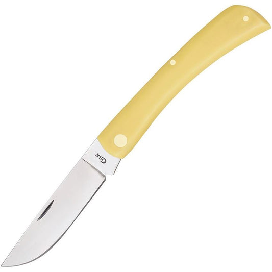 Case 00038 Sod Buster Folding Pocket Knife with Yellow smooth synthetic handle