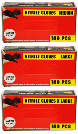 GLOVE NITRILE BLACK 100 COUNT 3 SIZES