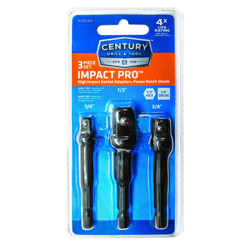 Century Drill & Tool 68584 Century Tools Impact Pro Square Socket Adapter 3 Pc Set