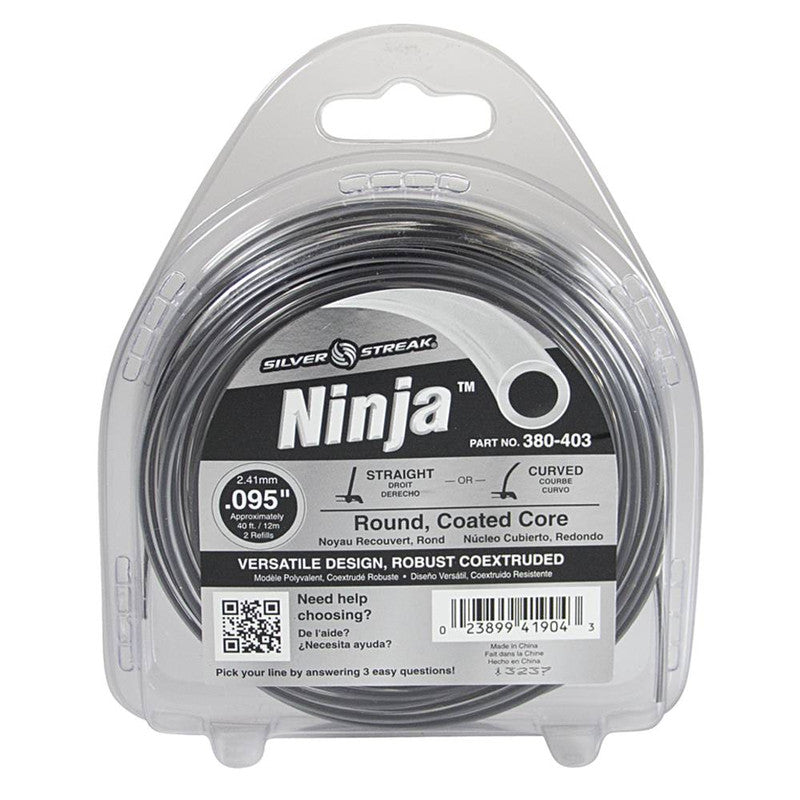 Silver Streak Ninja Trimmer Line .095 40' Clam Shell