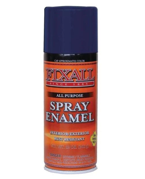 Fixall F1306 Enamel Spray Paint, Liquid, 12 Oz, Aerosol, Dark Blue