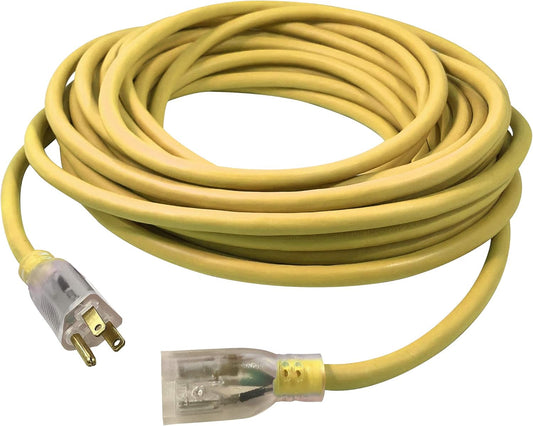 14/3 SJTW Yellow Lighted Extension Cord