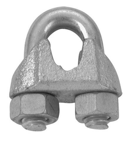 Campbell T7670409 Wire Rope Clip, Malleable Iron, Electro-Galvanized