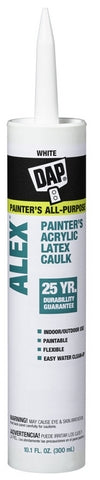 CAULK ACRYLIC LATEX  WHITE PAINTABLE 25 YR. 10.1 OZ.