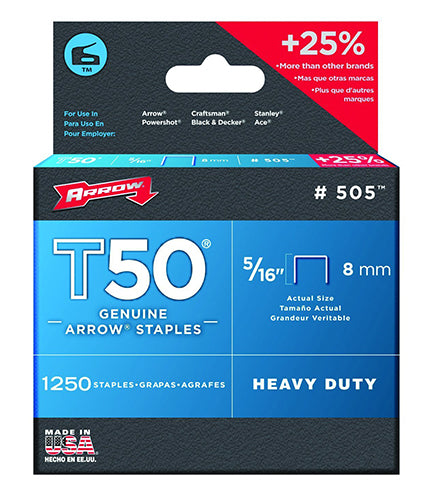 STAPLES 5/16" T50 1250 BOX #505