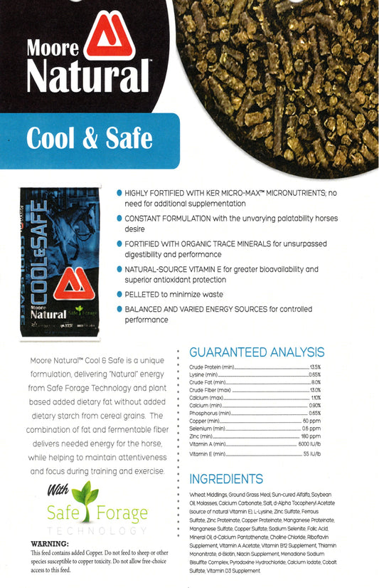 COOL & SAFE HORSE PELLETS LOW STARCH 50# - THOMAS MOORE FEED