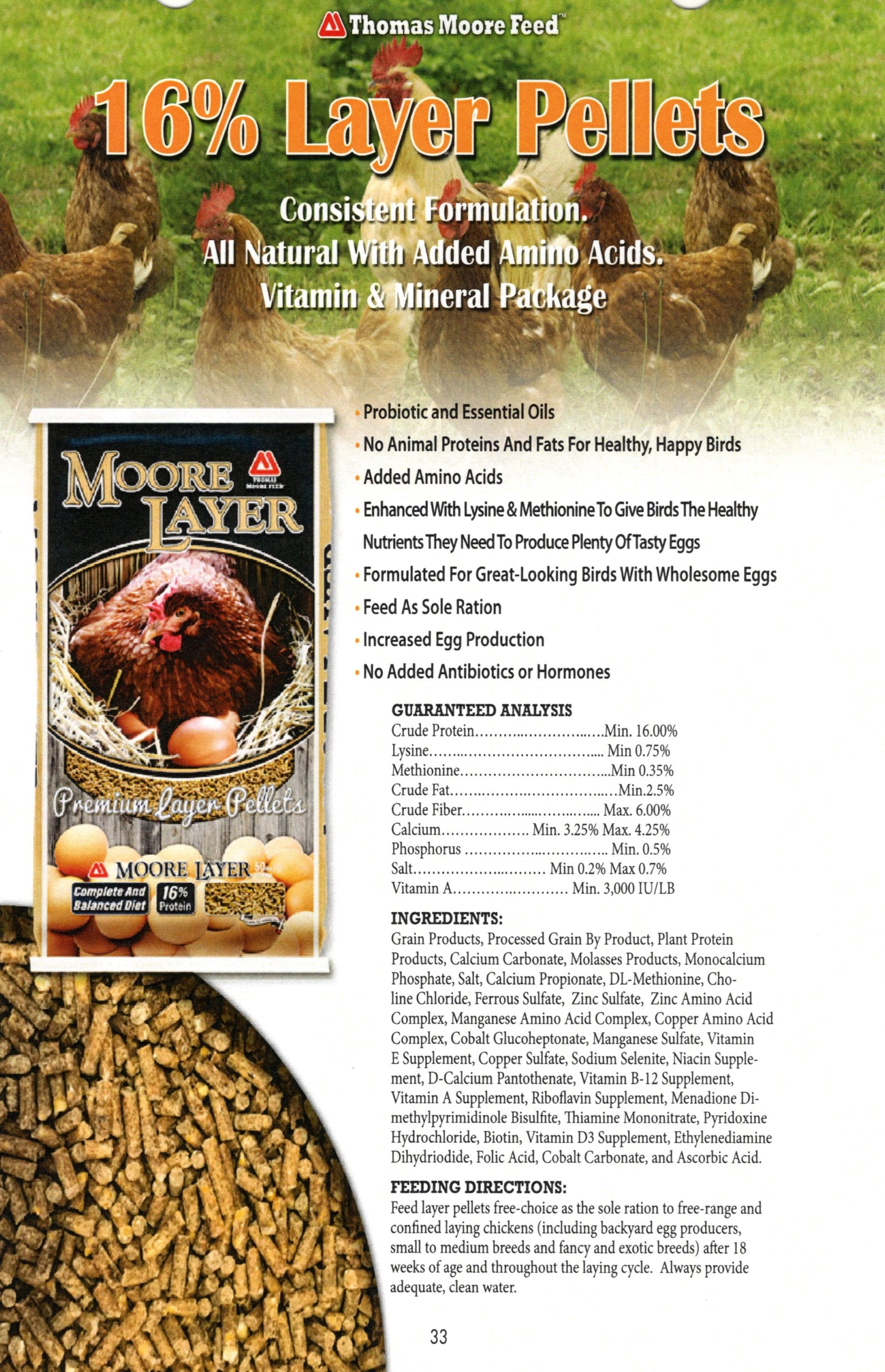 LAYER PREMIUM 16% PELLET #50 - THOMAS MOORE FEED