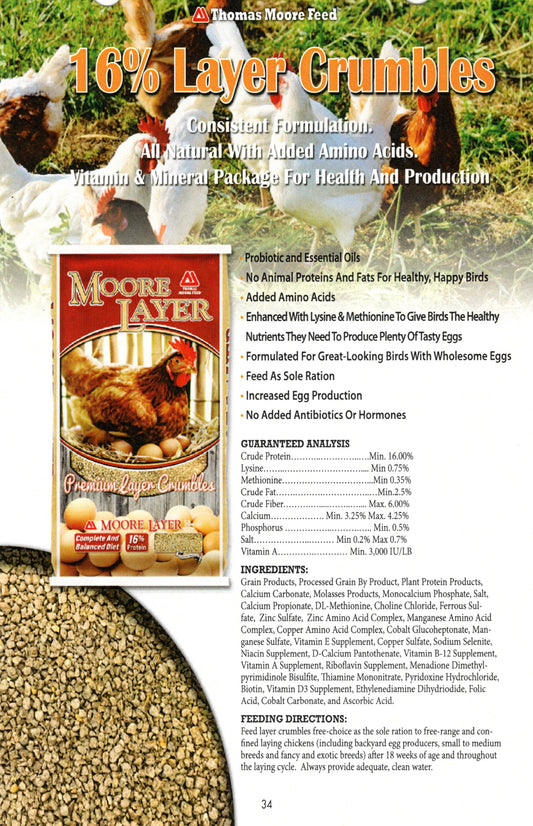 LAYER PREMIUM CRUMBLES POULTRY #50-THOMAS MOORE FEED