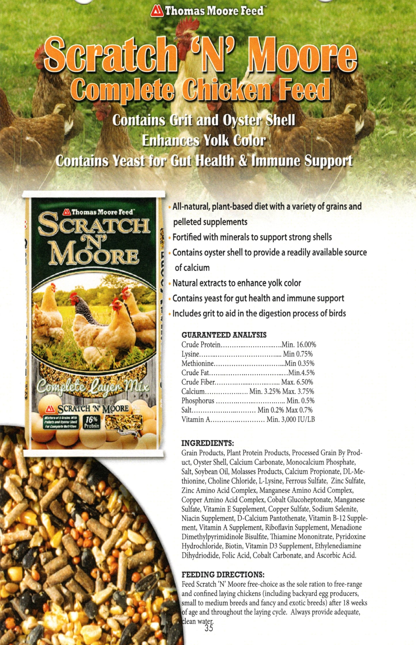 SCRATCH AND MOORE POULTRY COMPLETE 50# - THOMAS MOORE FEED