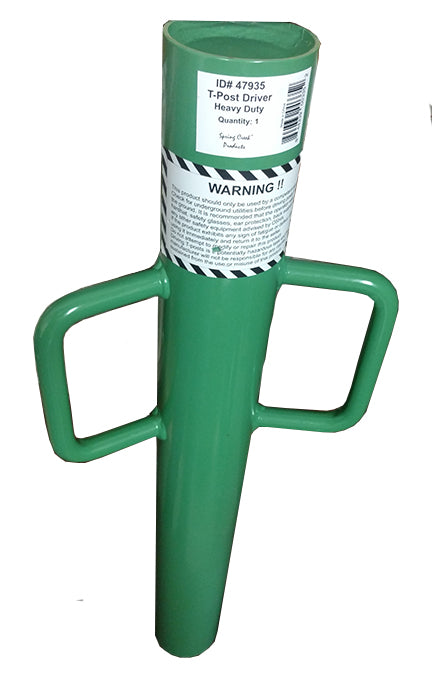 T-POST DRIVER 2 HANDLE 3.5"X30" GREEN