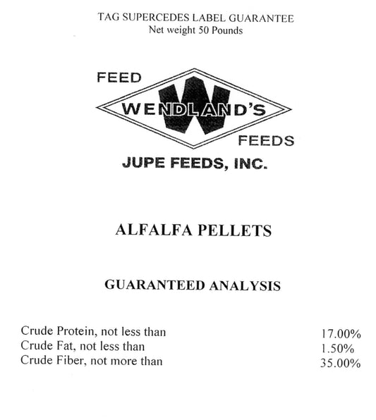 ALFALFA PELLETS 50#-WENDLAND'S FEED