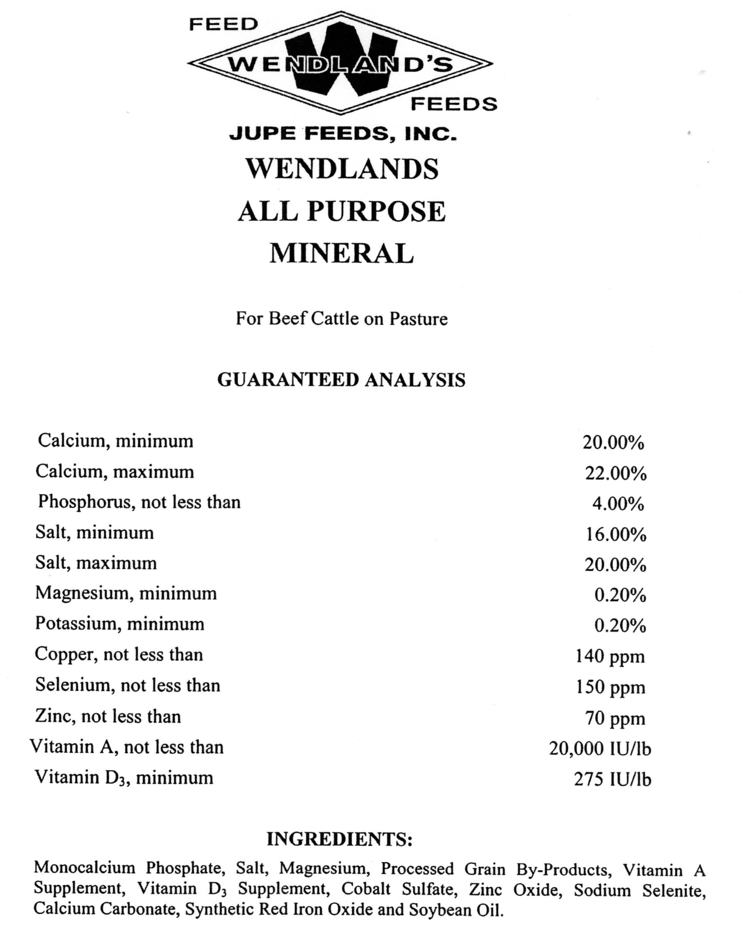 MINERAL ALL-PURPOSE LOOSE 50#-WENDLAND'S FEED