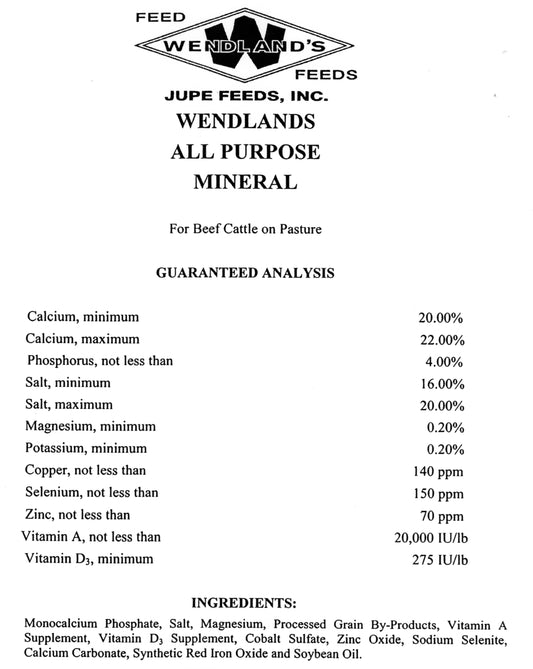 MINERAL ALL-PURPOSE LOOSE 50#-WENDLAND'S FEED