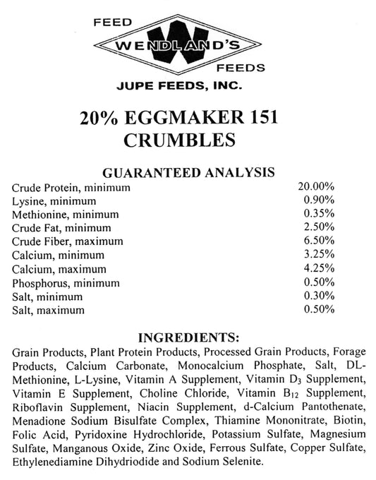 EGGMAKER LAYER CRUMBLES 20% 50# - WENDLAND'S