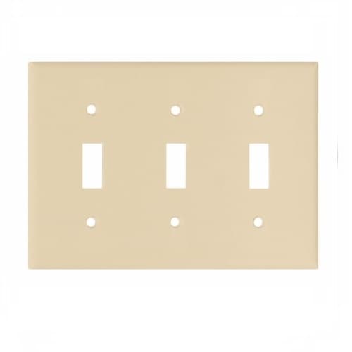 Eaton Wiring 3-Gang Thermoset Toggle Switch Wallplate, Ivory