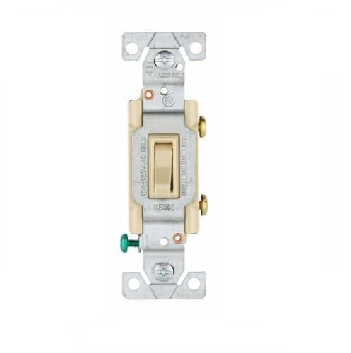 Eaton Wiring 15 Amp Lighted Toggle Switch, Single Pole, Ivory