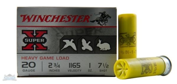 Winchester 20ga 2.75" 2-1/2oz #7.5 Super-X Ammunition 25rds