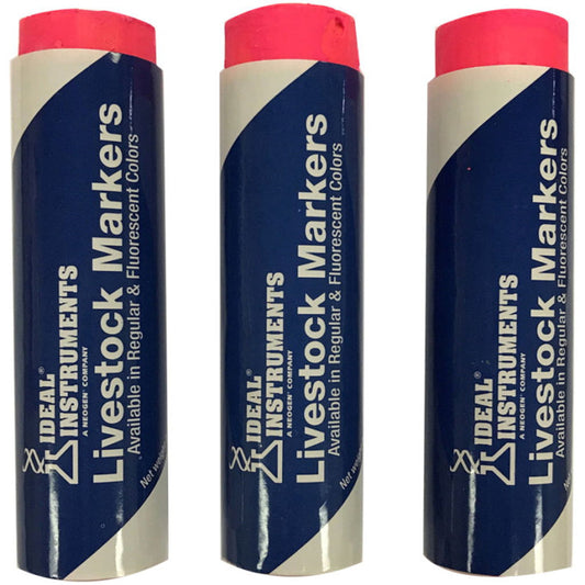 Ideal® Livestock Markers - 3 Pack - Pink